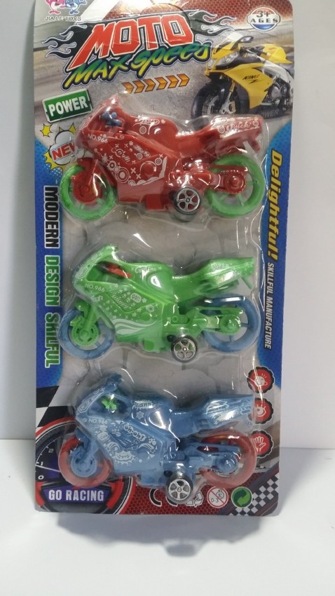 Cute Colorful Heavy Bike Toy Set - 3 Pieces