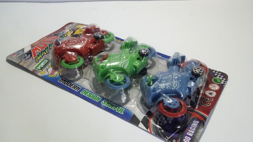 Cute Colorful Heavy Bike Toy Set - 3 Pieces