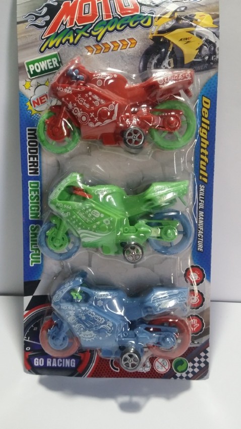 Cute Colorful Heavy Bike Toy Set - 3 Pieces