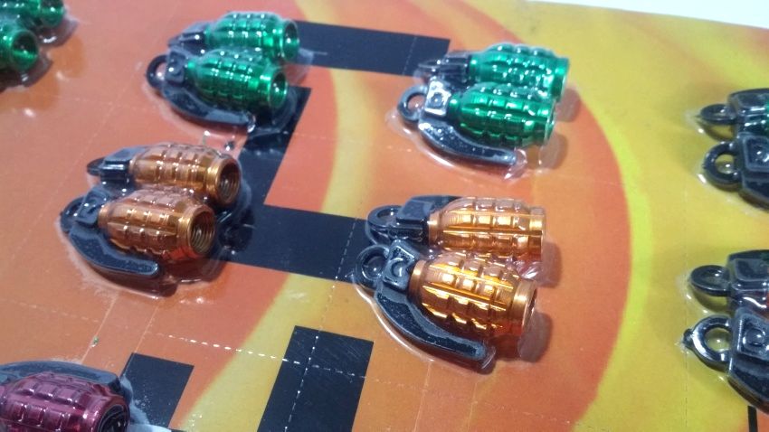 Grenade Style Wheel Nozzle Caps - For Cars & Bikes