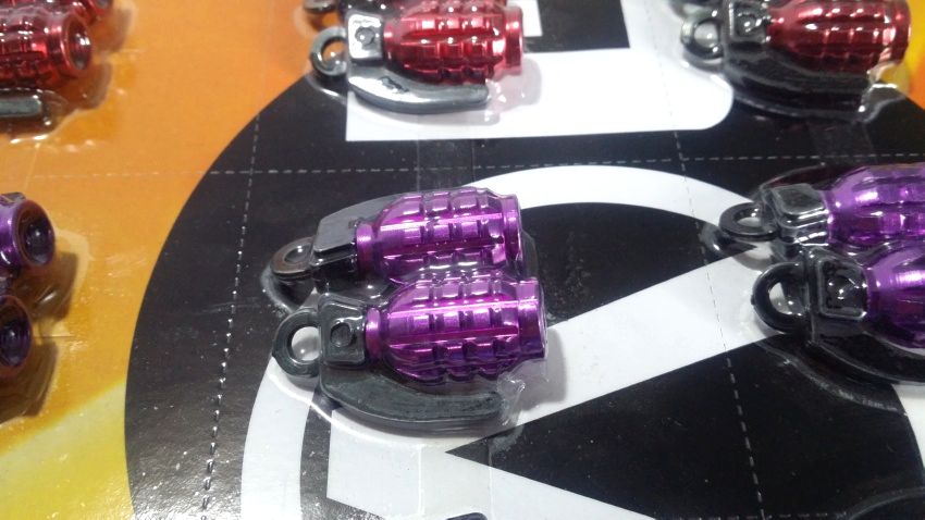 Grenade Style Wheel Nozzle Caps - For Cars & Bikes