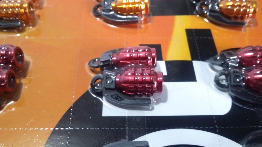 Grenade Style Wheel Nozzle Caps - For Cars & Bikes
