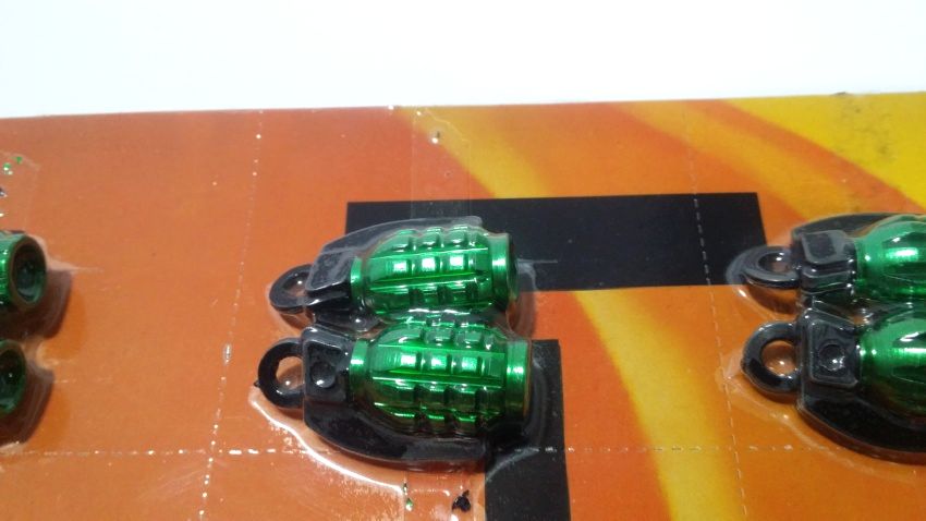 Grenade Style Wheel Nozzle Caps - For Cars & Bikes