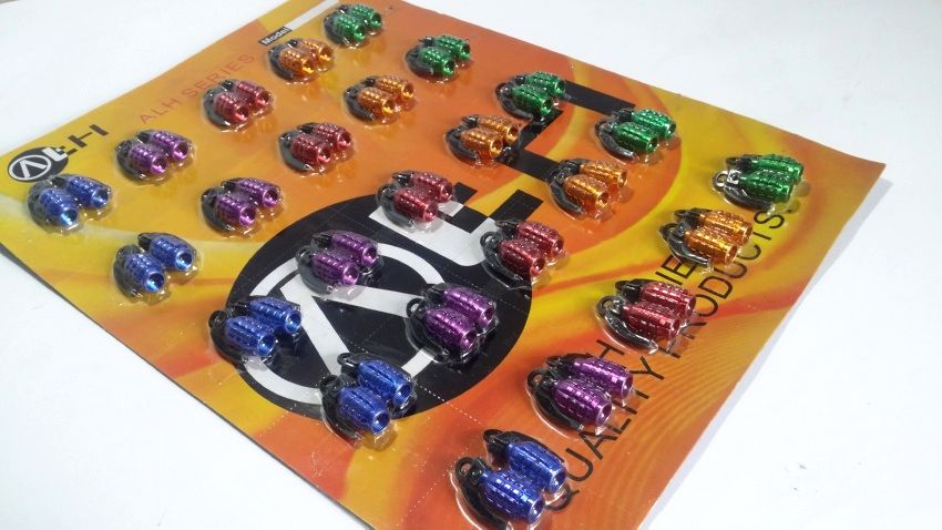 Grenade Style Wheel Nozzle Caps - For Cars & Bikes