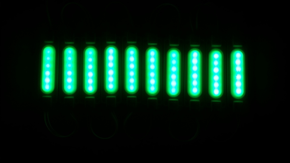 Universal Small LED Strip Lights - Green (4 Pieces)