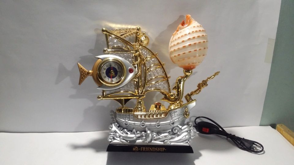 Fish Style Golden Alarm Clock Plus Lamp