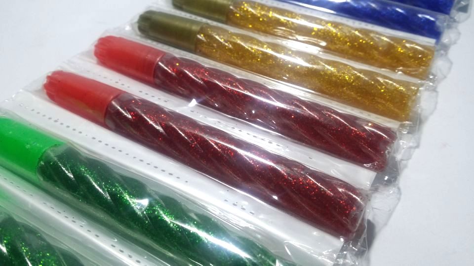 Colorful Glitter Tube Set - 12 Pieces - 6 Colors