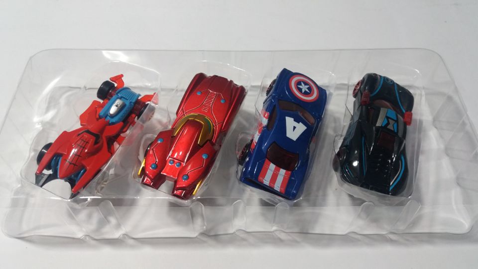 The Avengers Die Cast Sports Comic Cars - 4 Pieces