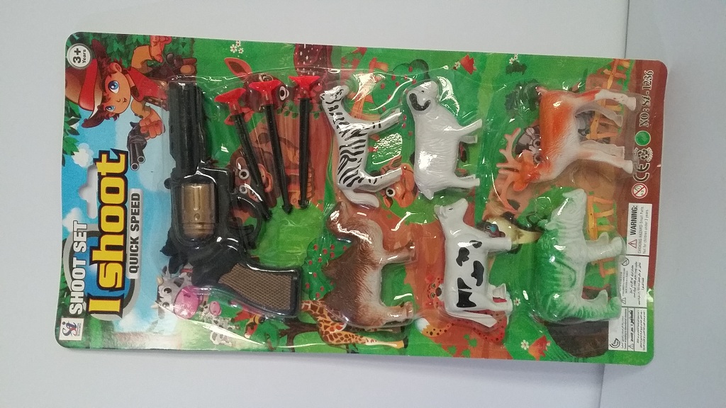 Cute Toy Animals Set with Pistol & Darts