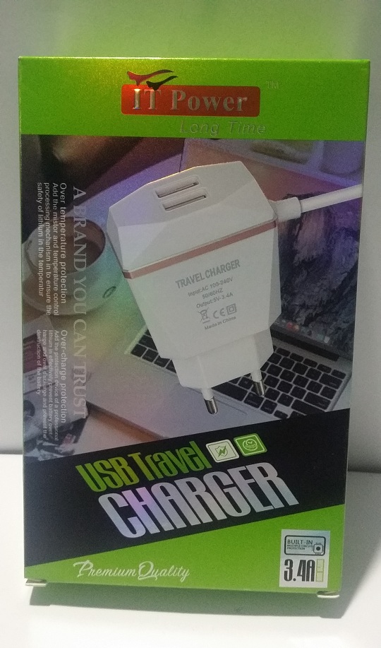 2 USB and 1 Cable 3.4A Mobile Charger - Style 1