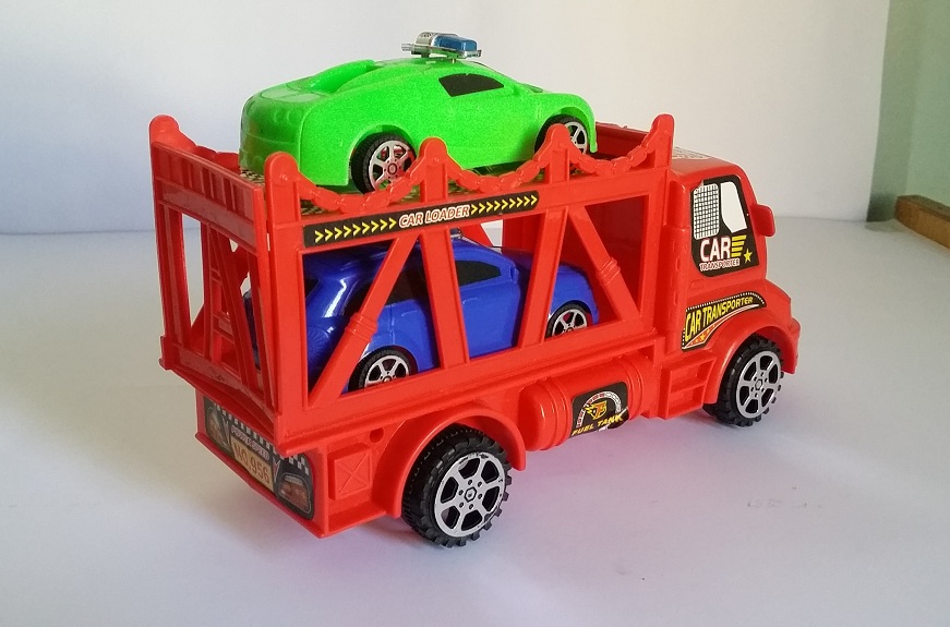Toy Car Transport Truck Set with 2 Police Cars