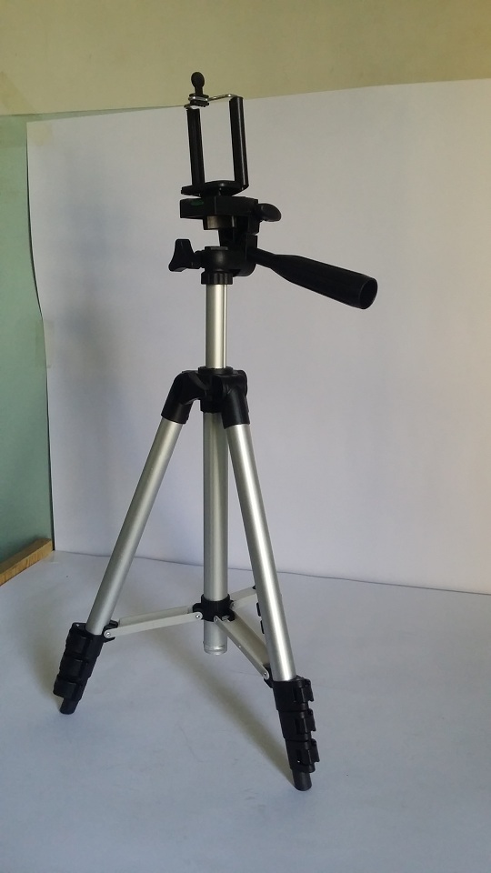 Adjustable Tripod for Camera & Mobile Phone - Silver