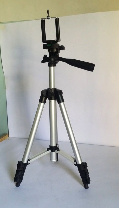 Adjustable Tripod for Camera & Mobile Phone - Silver