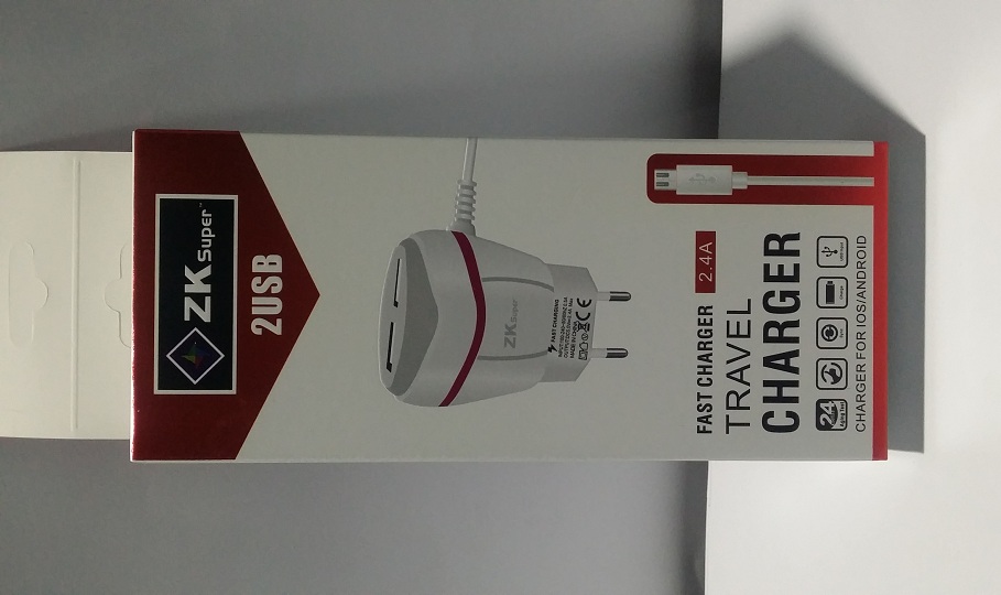 2 USB Plus 1 Cable 2.4A Mobile Charger - Type 2