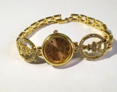 Metal Wrist Watch for Women - Golden Color