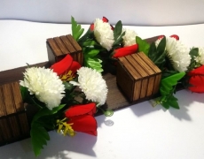 Wooden Wall Hanged Flower Vase - 3 Pockets
