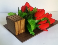 Wooden Wall Hanged Flower Vase - 1 Pocket Medium