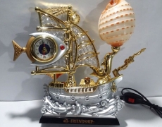 Fish Style Golden Alarm Clock Plus Lamp